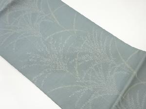 紗 草葉模様織出し名古屋帯